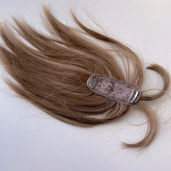 NWT topper caramel toffee copper chestnut blended hair bangs center part blended - Picture 5 of 16